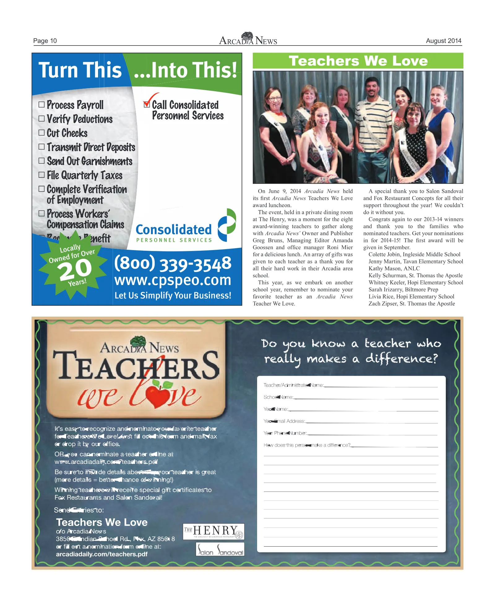 August 2014, page 10